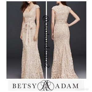 Betsy & Adam Embroidered Mermaid Gown